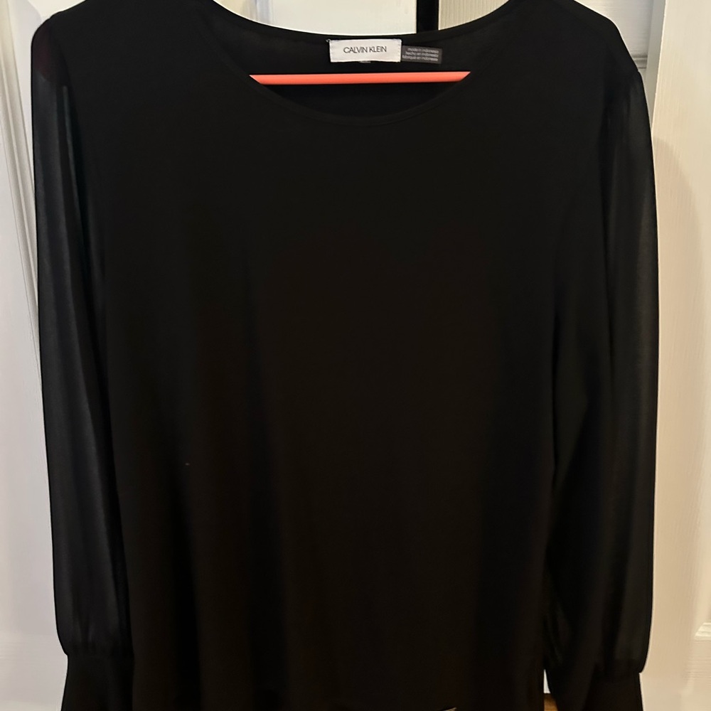 Calvin Klein Black Long Sleeve Blouse